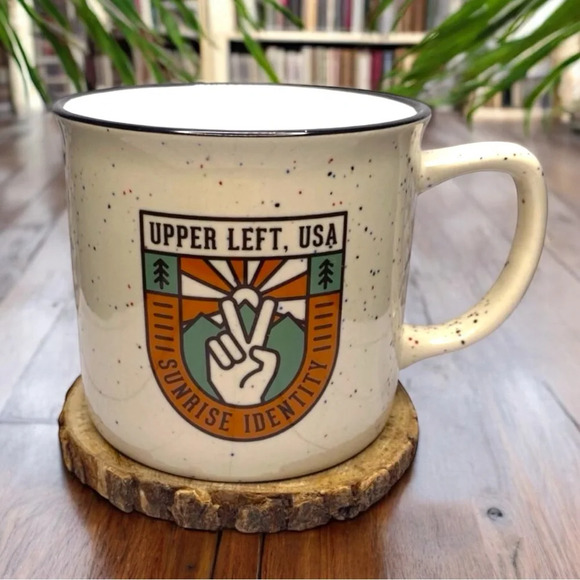 Upper Left USA Camp Fire Coffee Mug - Pacific Northwest - Washington - Oregon - Picture 1 of 10